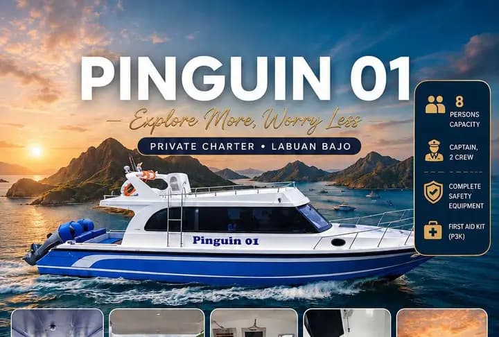 Pinguin 01 private speedboat charter Labuan Bajo