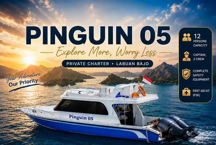 Pinguin 05 private speedboat charter Labuan Bajo